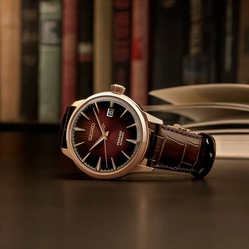 Seiko Presage Cocktail Time 'Manhattan' Calfskin Men's Watch- SRPB46J1